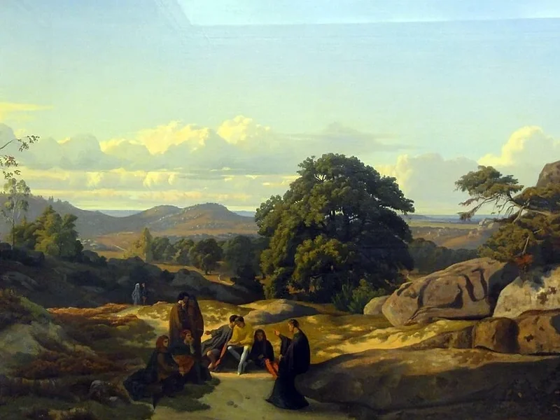 1815-Jean-Achille Benouville - Abelardo si rivolge ai suoi studenti a Melun - 1837